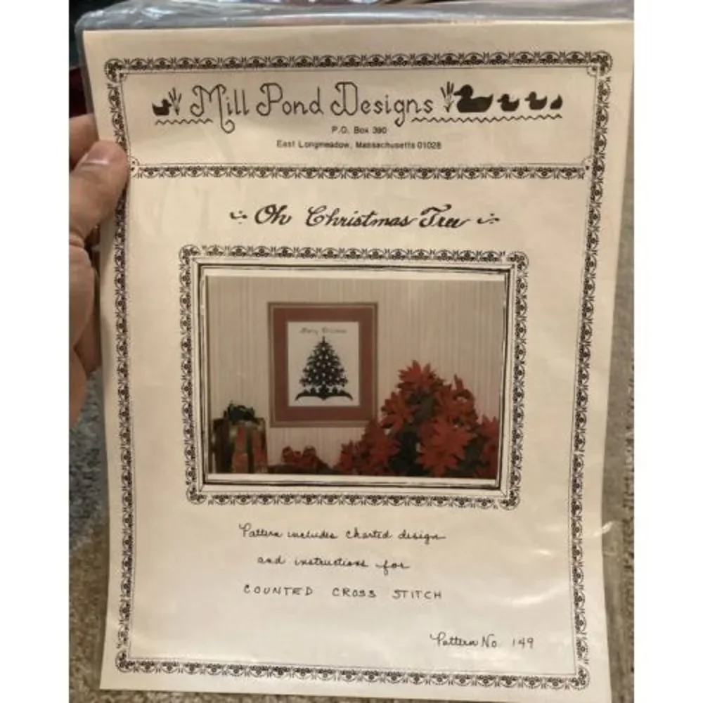 Mill Pond Designs OH CHRISTMAS TREE Cross Stitch Pattern & Instructions VTG #149
